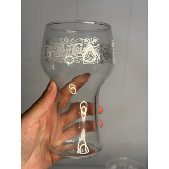 VTG Pepsi-Cola Drinking Glasses 6" Pop-Soda Retro Etched Glass (Set of 6) - Picture 4 of 6